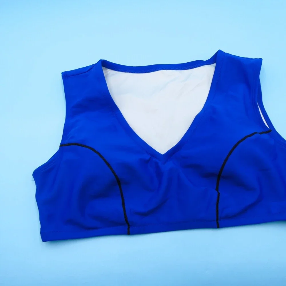 Victorias Secret XXL Blue V Neck Wide Lined Sleeveless Bikini‎ Top Swimwear New